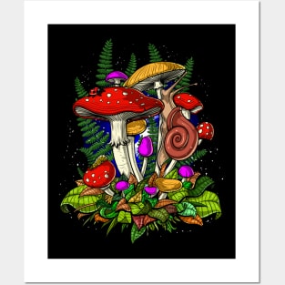 Magic mushrooms fungi Posters and Art